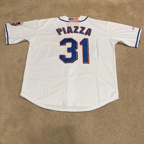 Mike Piazza New York Mets Jersey Mens XL NWT 2001 Home White - Picture 14 of 15